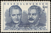 30. výročí založení KSČ - K. Gottwald a J. V. Stalin
