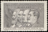 30. výročí založení KSČ - Marx, Engels, Lenin, Stalin