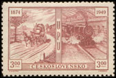 75. výročí Světové poštovní unie (UPU) - Dostavník a vlak
