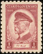 85. narozeniny T. G. Masaryka - 1 Kč fialovočervená