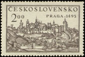 Celostátní výstava poštovních známek PRAHA 1950 (stará Praha) - Dřevořez 1493