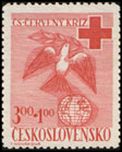 Československý Červený kříž  - 3 + 1 Kčs červená