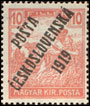 Pošta československá 1919 - Výplatní známky z let 1916 - 1918 - 10 f červená