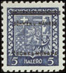 Přetiskové provizorium 1939 - 5 h modrá